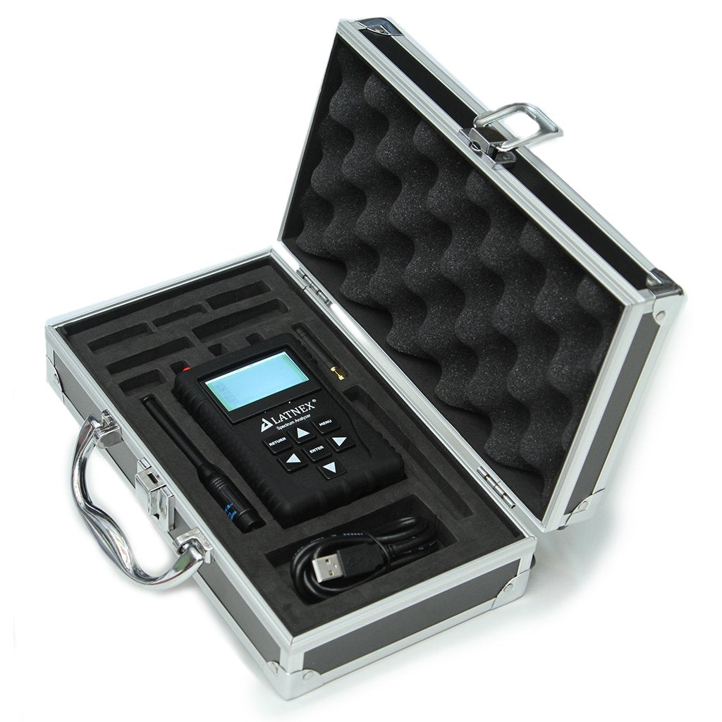LATNEX Spectrum Analyzer SPA-3G with Advanced Aluminium Case, Black Protection Boot & USB Cable
