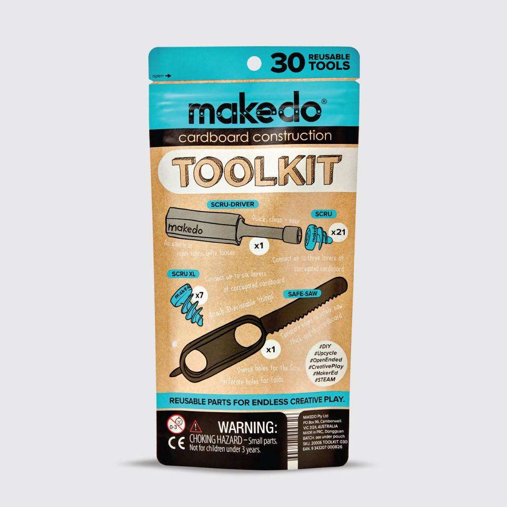 Toolkit - Starter kit of cardboard construction tools to introduce Makedo