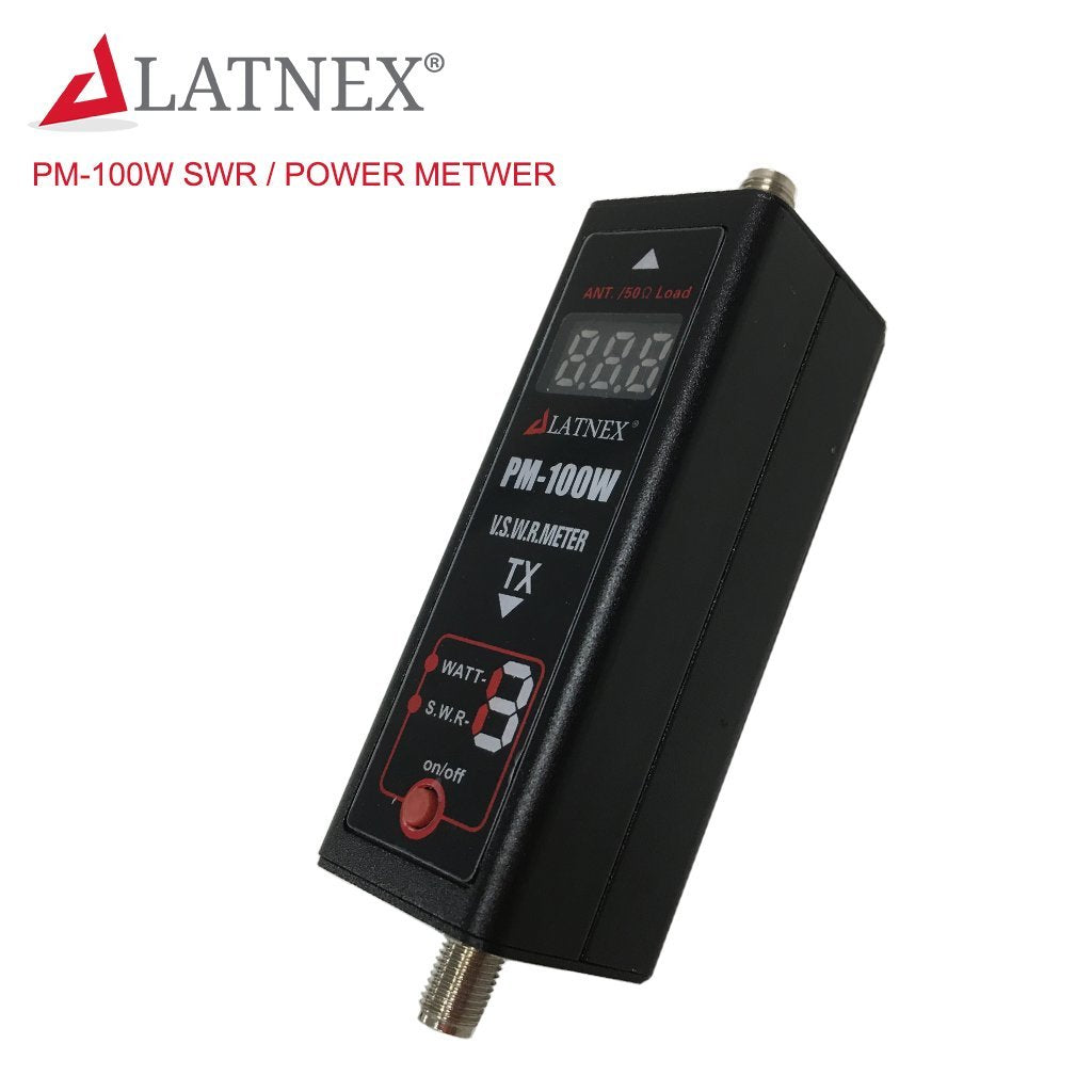 LATNEX PM-100W 100-520 MHz Mini Digital VHF/UHF Power Meter & SWR Meter